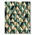 Sage and Cream Geometric Pyramid Texture Rug