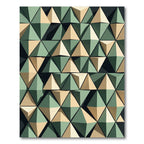 Sage and Cream Geometric Pyramid Texture Rug
