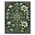 Elegant Sage and Gold Floral Medallion Rug