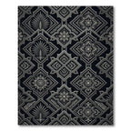Monochrome Geometric Damask Lattice Rug