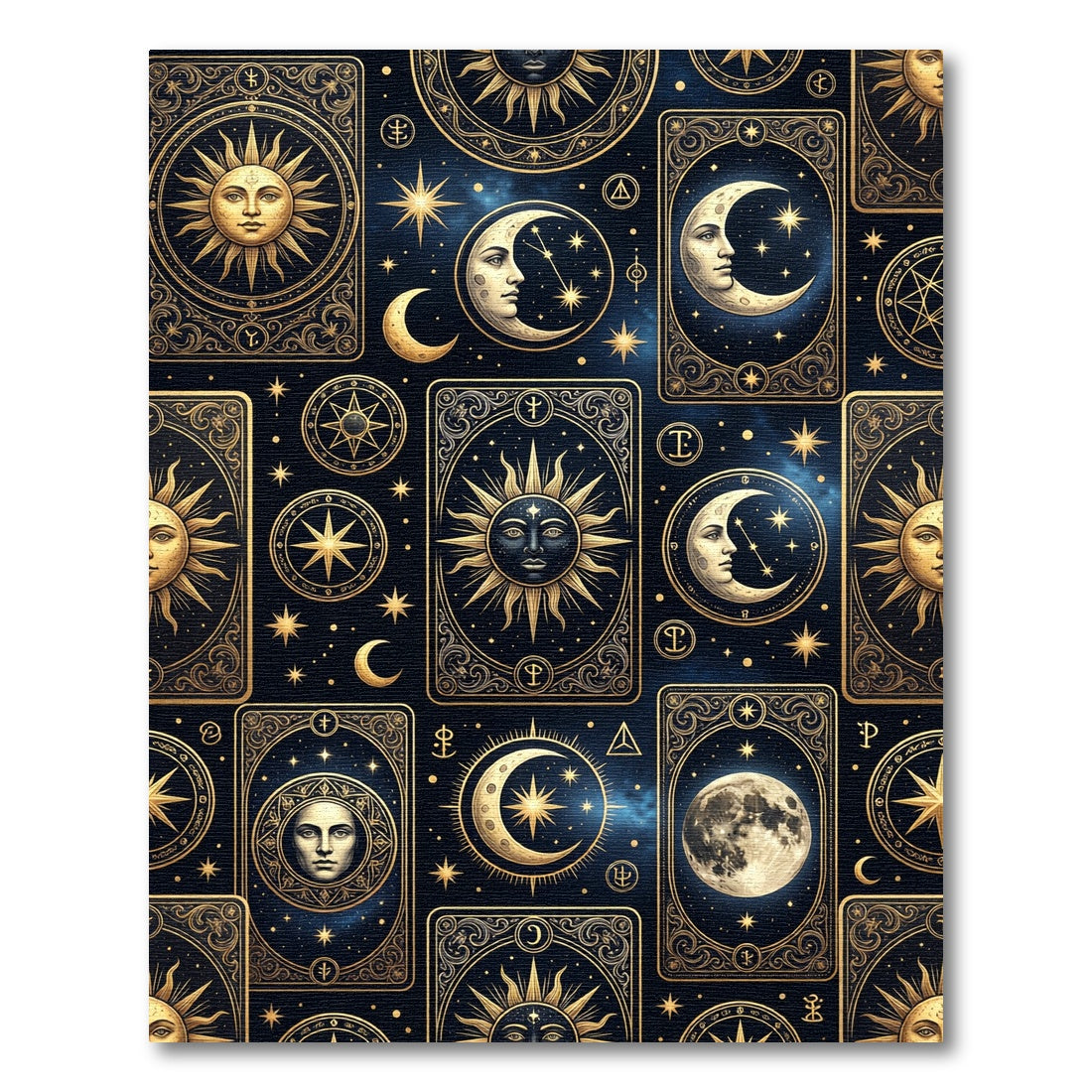 Celestial Sun Moon Star Tarot Rug