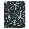 Bold Black Tropical Monstera Leaf Rug