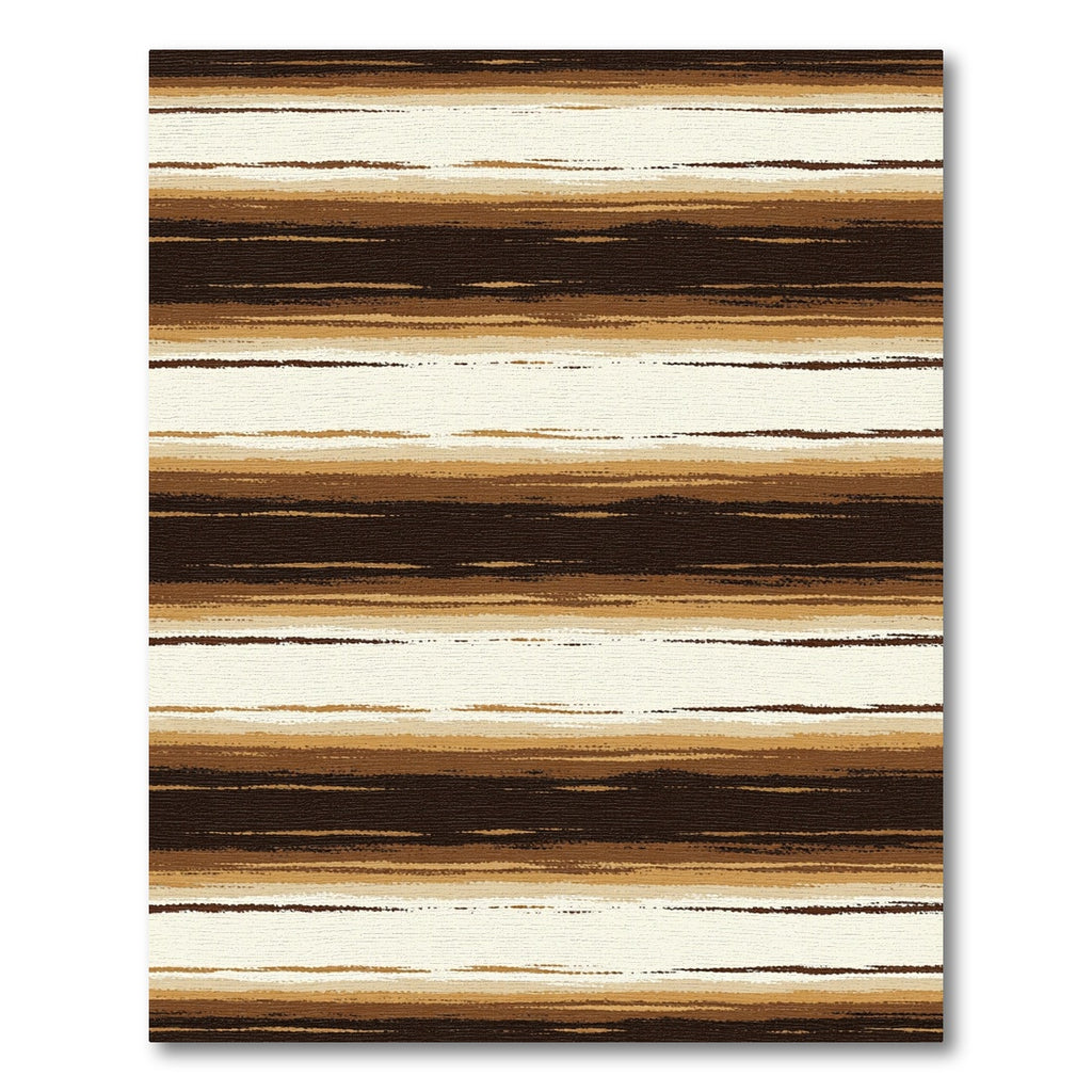 Rustic Earthy Tone Horizontal Stripes Rug
