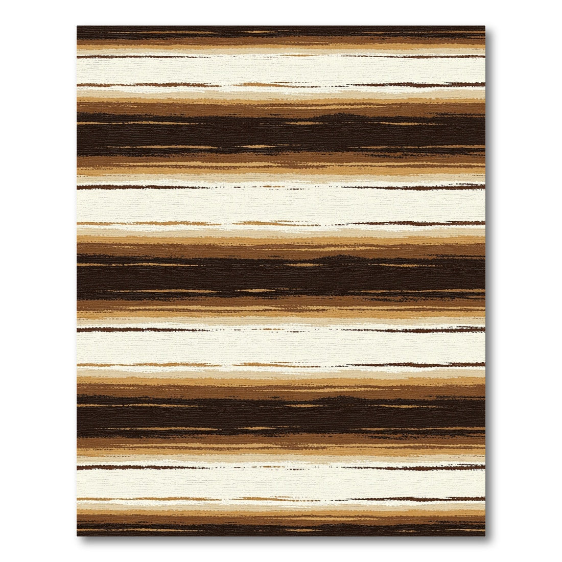 Rustic Earthy Tone Horizontal Stripes Rug