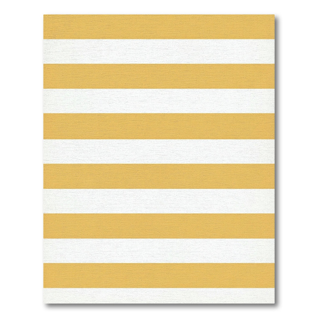 Minimalist Golden Yellow Horizontal Striped Rug