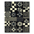 Geometric Starburst Chevron Mosaic Composition Rug