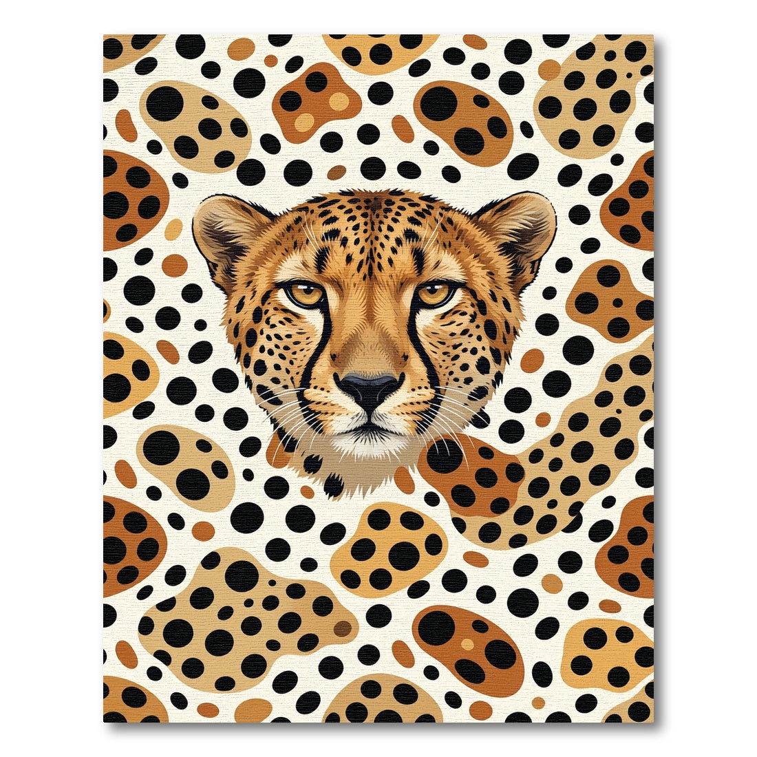 Golden Cheetah Portrait Animal Spot Rug
