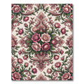 Elegant Dusty Rose Floral Damask Rug