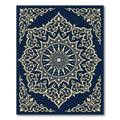 Ornate Gold Celestial Sun Navy Tapestry Rug