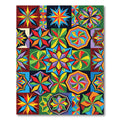 Vibrant Geometric Starburst Collage Rug