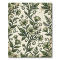 Sage Botanical Swirl Floral Scroll Rug
