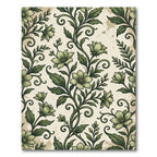 Sage Botanical Swirl Floral Scroll Rug