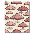 Whimsical Dusty Pink Cloud Sky Rug