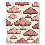 Whimsical Dusty Pink Cloud Sky Rug