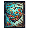 Nautical Coral Reef Heart Artwork Rug