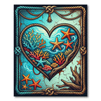 Nautical Coral Reef Heart Artwork Rug