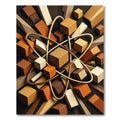 Modern Cubic Atom Arrangement Rug