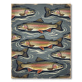 Rustic Speckled Trout Fish Artwork Rug