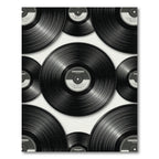 Monochrome Retro Vinyl Record Graphic Rug