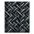 Modern Charcoal Interlocking Geometric Rug