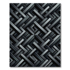 Modern Charcoal Interlocking Geometric Rug