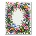 Whimsical Fox Floral Garden Heart Frame Rug