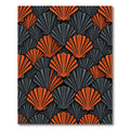 Orange Gray Scallop Shell Overlay Rug