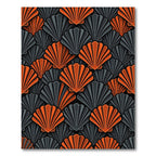 Orange Gray Scallop Shell Overlay Rug