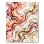 Crimson Caramel Swirl Marble Flow Rug