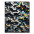 Abstract River Tectonic Layered Stone Rug