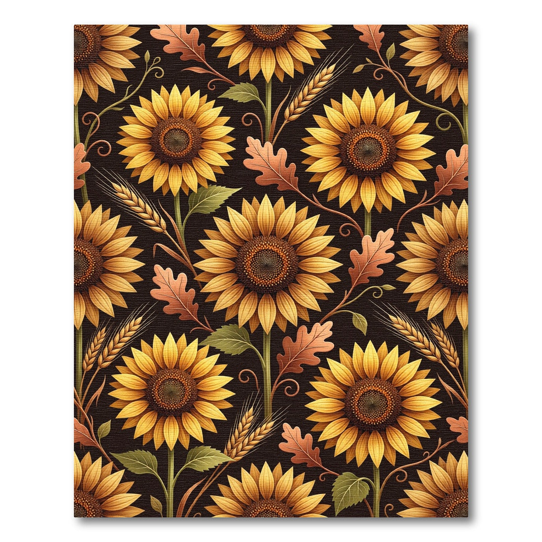 Golden Sunflower Autumn Harvest Arrangement Rug