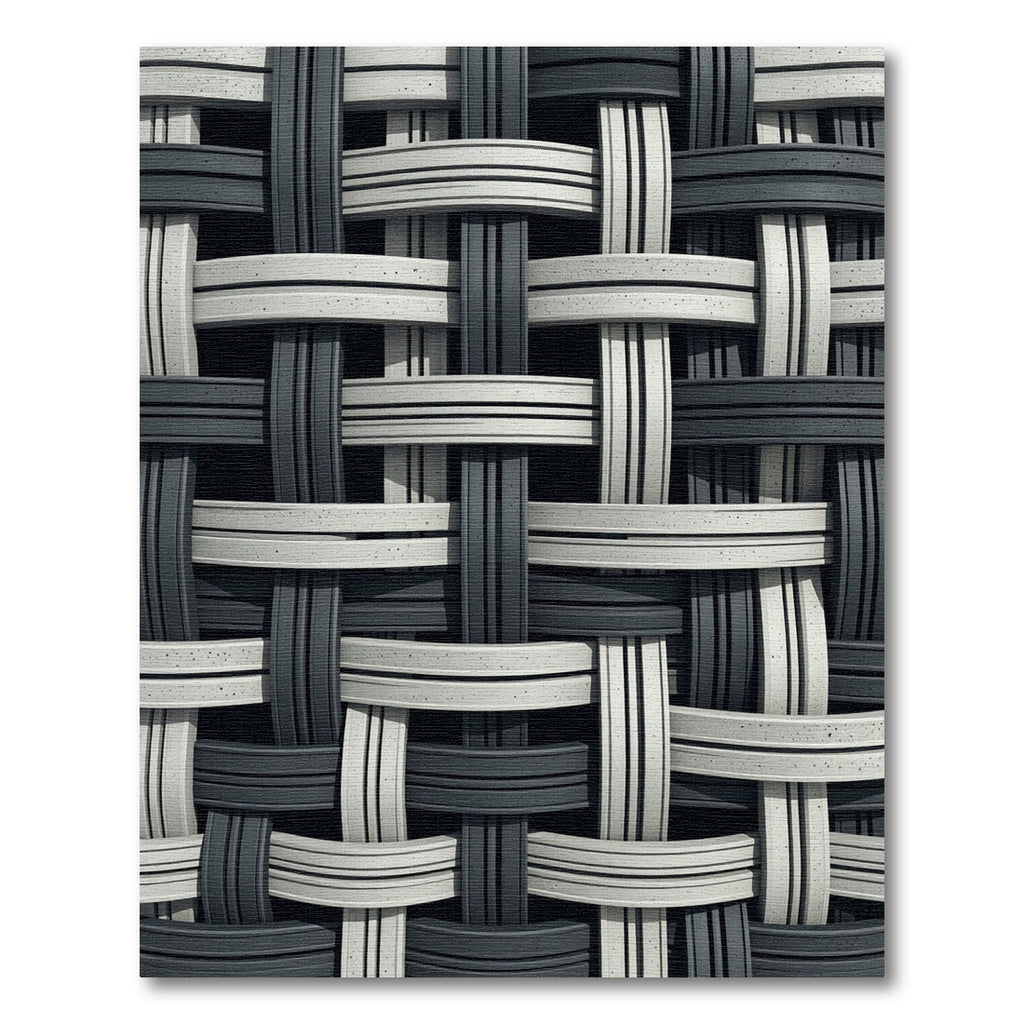 Monochromatic Interwoven Geometric Woven Rug