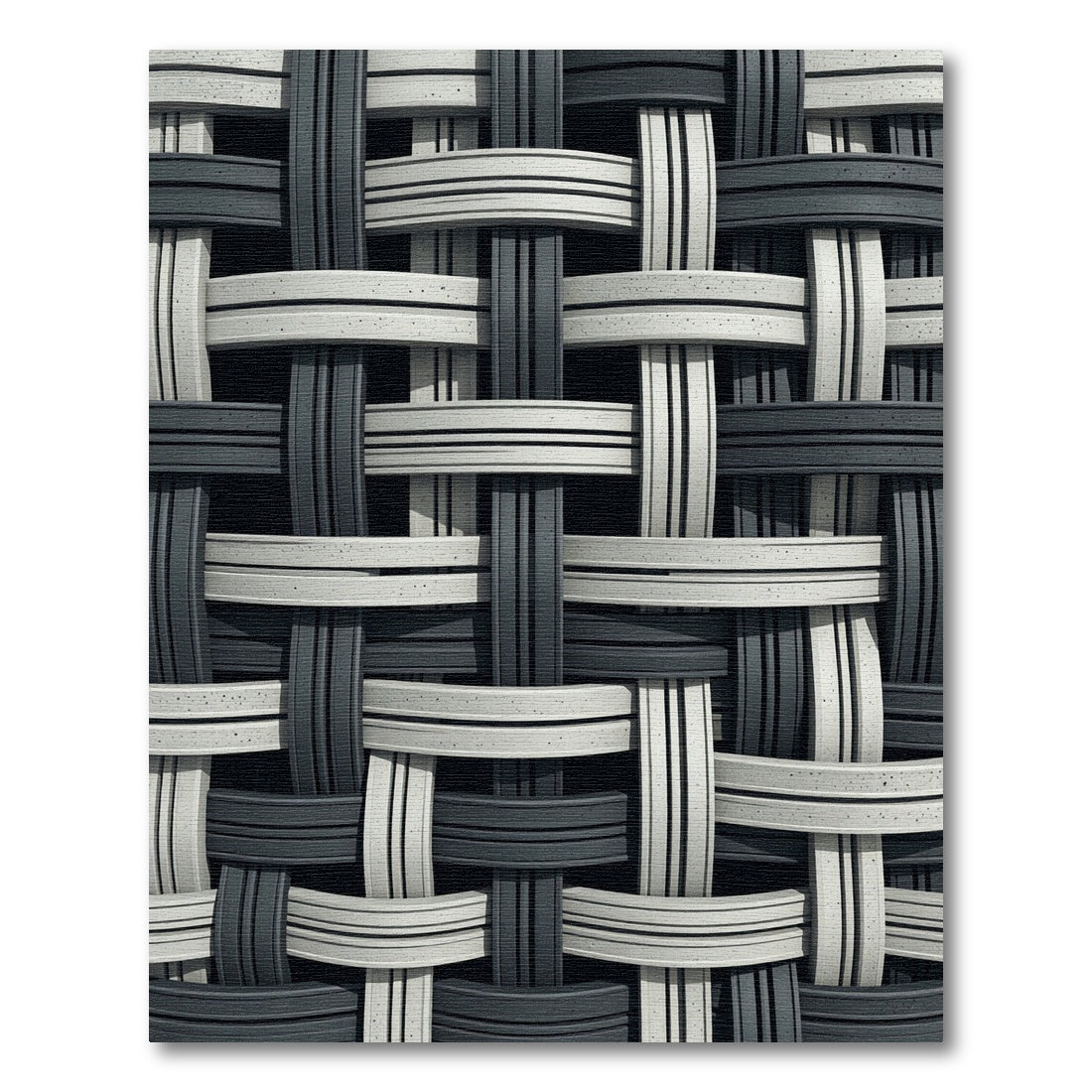 Monochromatic Interwoven Geometric Woven Rug