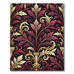Rich Red Gold Acanthus Scroll Rug