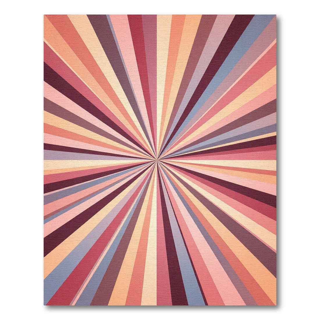 Retro Sunburst Radiating Lines Rug