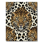 Bold Leopard Face All Over Print Rug