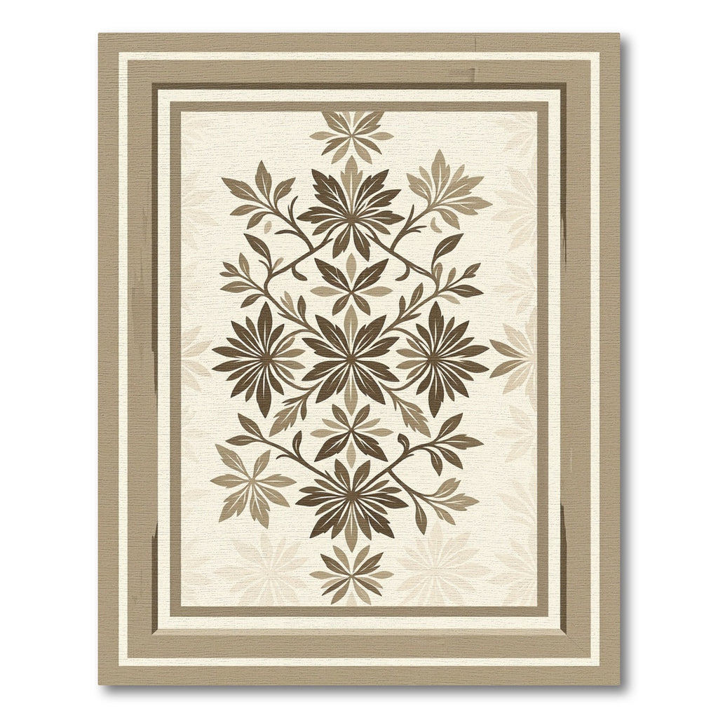 Earthy Floral Vine Medallion Rug