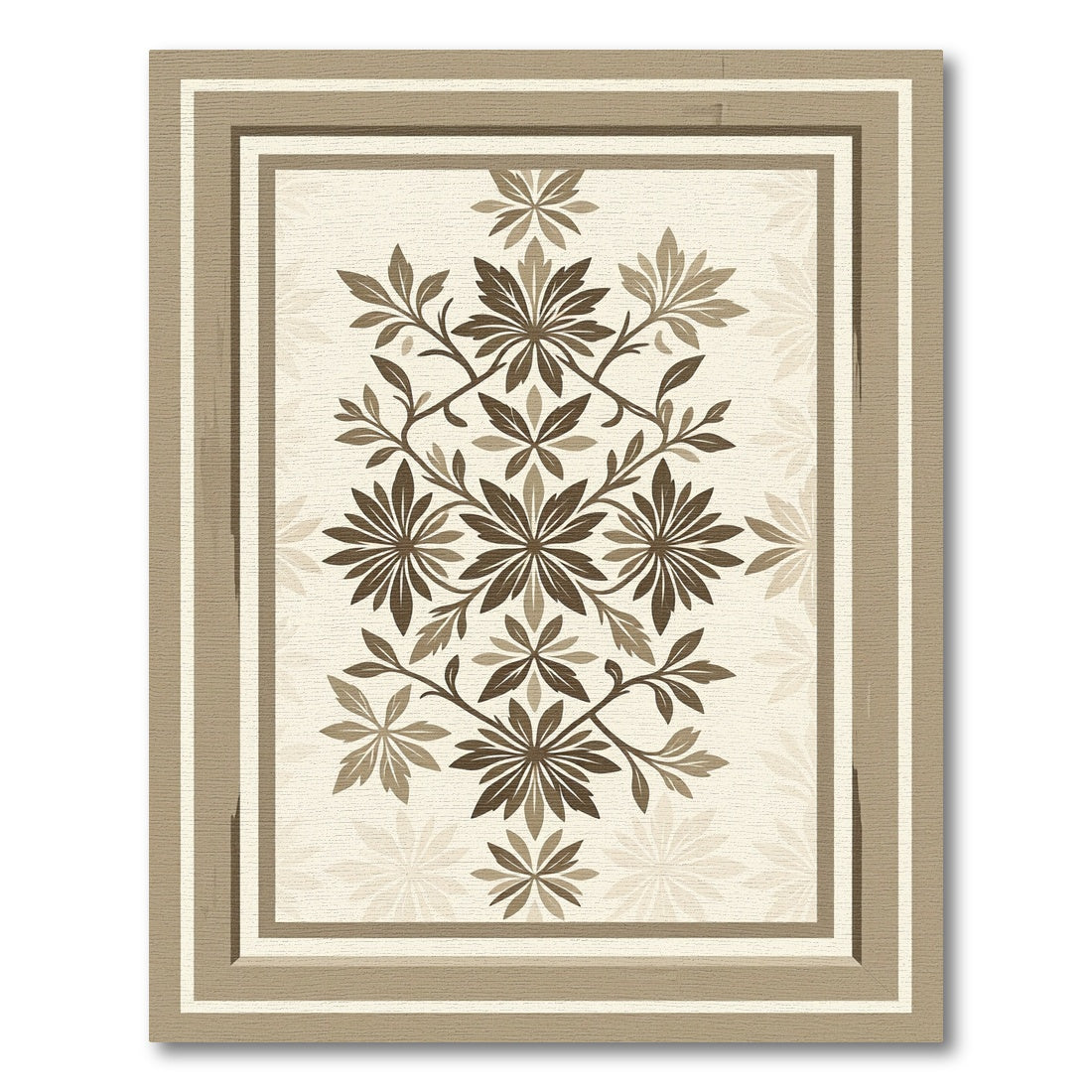 Earthy Floral Vine Medallion Rug