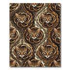 Golden Bengal Cat Chain Link Luxury Rug