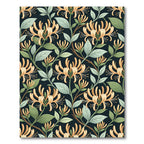Vintage Honeysuckle Floral Dark Botanical Rug