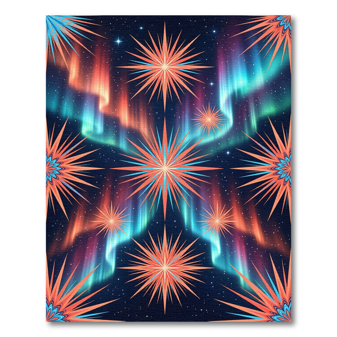 Celestial Aurora Starry Midnight Burst Rug
