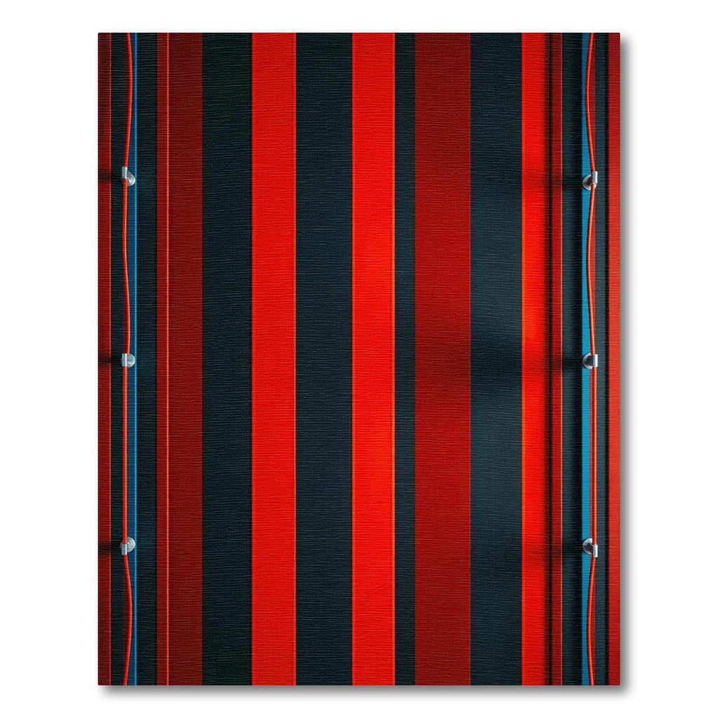 Bold Red Black Stripe Composition Rug