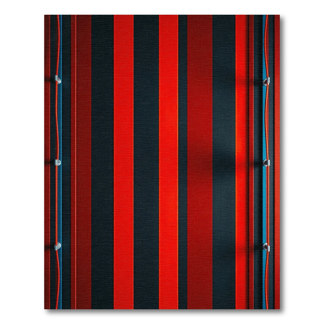 Bold Red Black Stripe Composition Rug