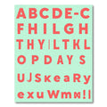 Bold Red Alphabet Grid Rug
