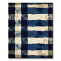 Navy Blue Rustic Plaid Grunge Rug