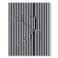 Geometric Black White Stair Illusion Rug
