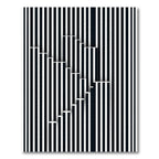 Geometric Black White Stair Illusion Rug