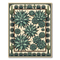 Southwestern Desert Succulent Cactus Illustration Rug
