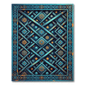 Ornate Teal Celestial Lattice Area Rug