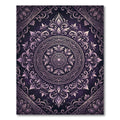 Ornate Purple Floral Damask Medallion Rug